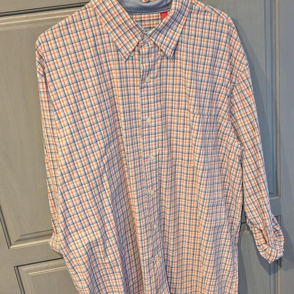 Izod Men's Orange and Blue Shirt